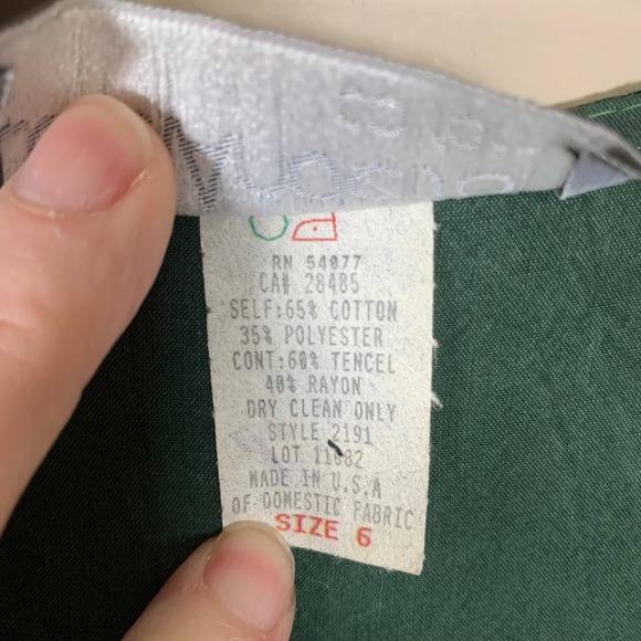 VTG Carol Anderson Green Dress with with Tapestry Bodice Size 6 - Picture 14 of 15
